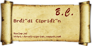Bródi Ciprián névjegykártya